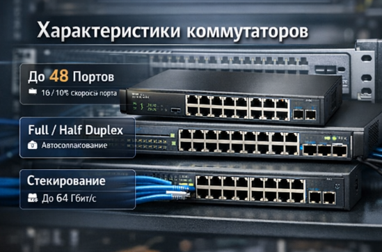 Ключевые характеристики сетевых коммутаторов | КОРПLAB