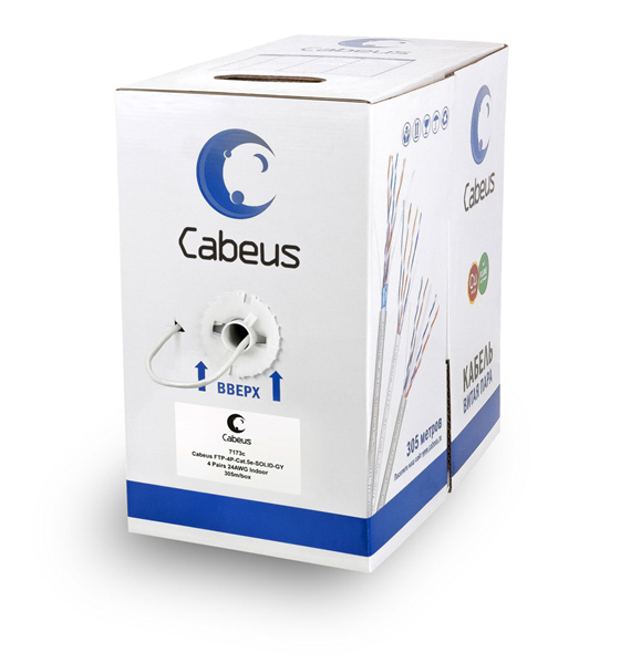 Кабель витая пара Cabeus FTP-4P-Cat.5e-SOLID-GY