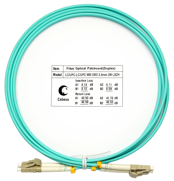 Шнур оптический Cabeus FOP-50-LC-LC-2m Шнур оптический Cabeus FOP-50-LC-LC-2m