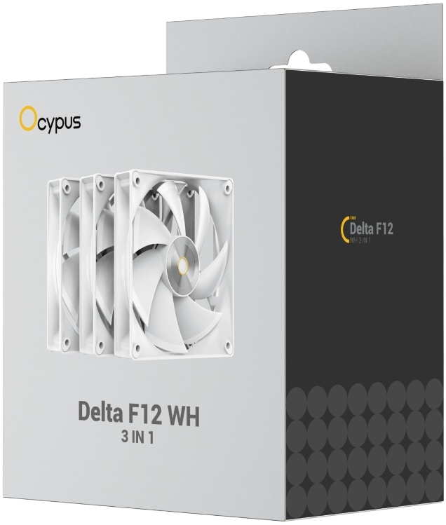 Комплект вентиляторов для корпуса Ocypus Delta F12 WH 3 IN1 (Delta-F12-WH3NM00X-GL)
