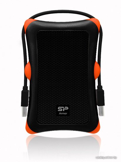 Внешний накопитель Silicon-Power Armor A30 1ТB черный/оранжевый (SP010TBPHDA30S3K)