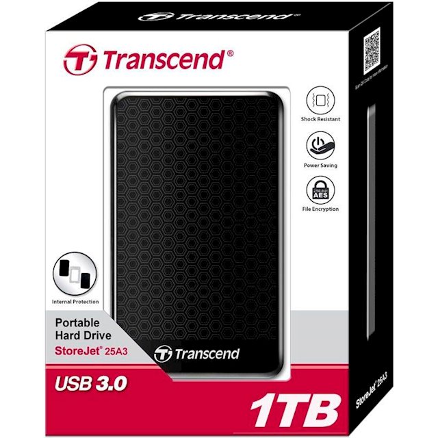 Внешний накопитель Transcend StoreJet 25A3 1TB Black (TS1TSJ25A3K)