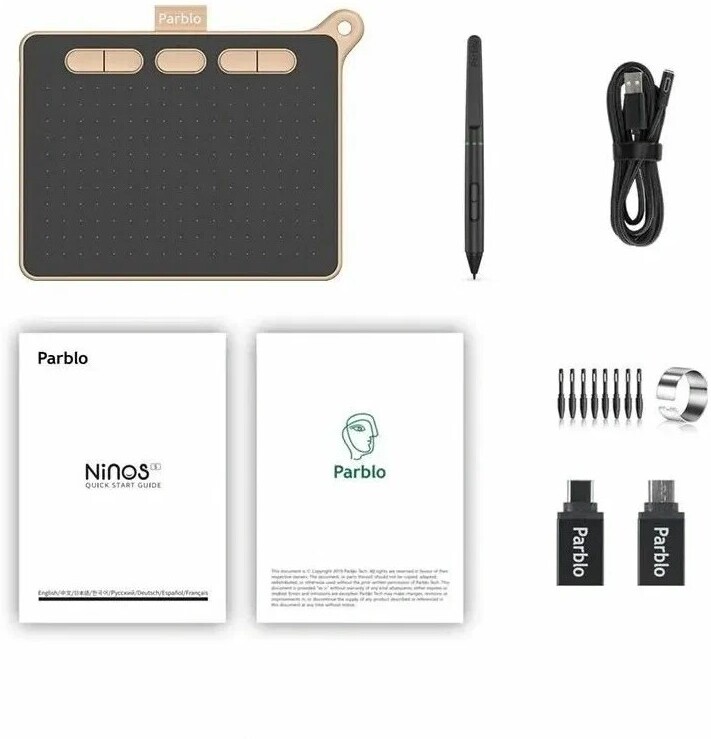 Графический планшет Parblo Ninos S Pink