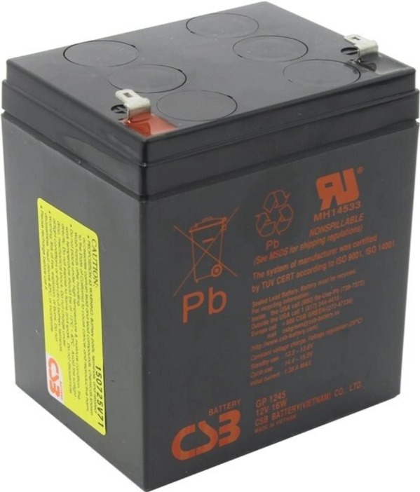 Аккумулятор для ИБП CSB 16W 12V/4.5Ah (GP 1245 F1) Аккумулятор для ИБП CSB 16W 12V/4.5Ah (GP 1245 F1)