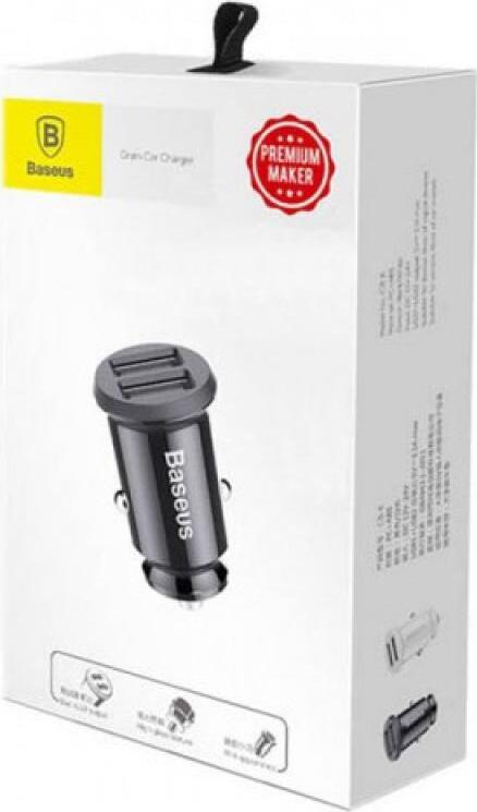 Автомобильное зарядное Baseus Circular Plastic Black (CCALL-YD01)