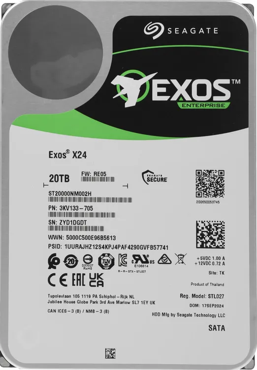 Жесткий диск Seagate Exos X24 20TB (ST20000NM002H)