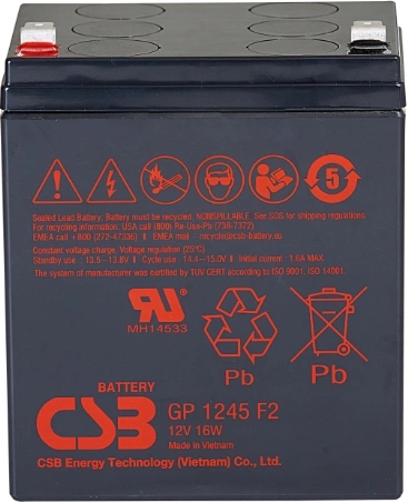Аккумулятор для ИБП CSB GP 1245 F2 12V 16W
