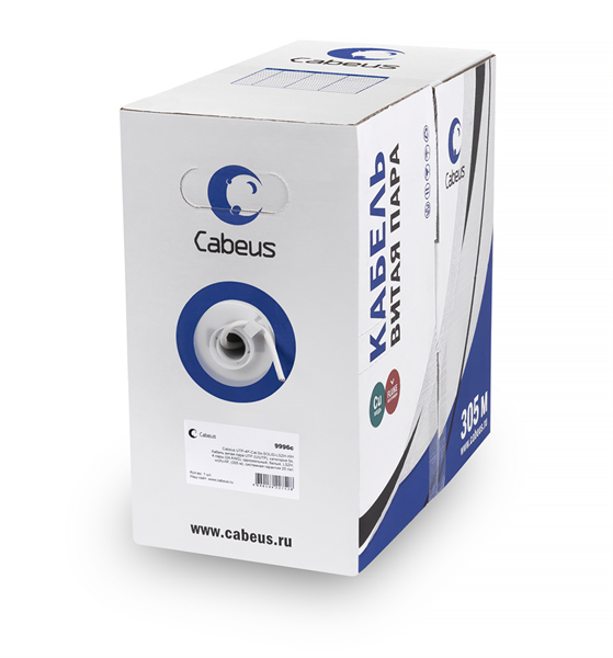 Кабель витая пара Cabeus UTP-4P-Cat.5e-SOLID-LSZH-Light