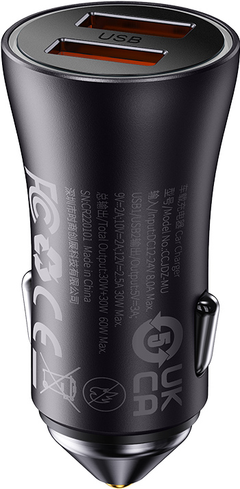 Автомобильное зарядное Baseus CGJM000013 Dark Gray