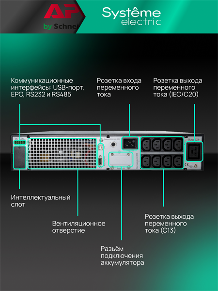 Источник бесперебойного питания Systeme Electriс SRTSE3000RTXLIG2 черный