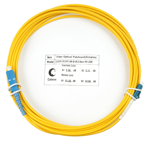 Шнур оптический Cabeus FOP(s)-9-LC-SC-10m