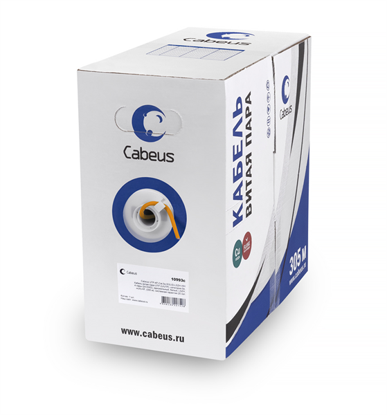 Кабель витая пара Cabeus UTP-4P-Cat.6-SOLID-LSZH