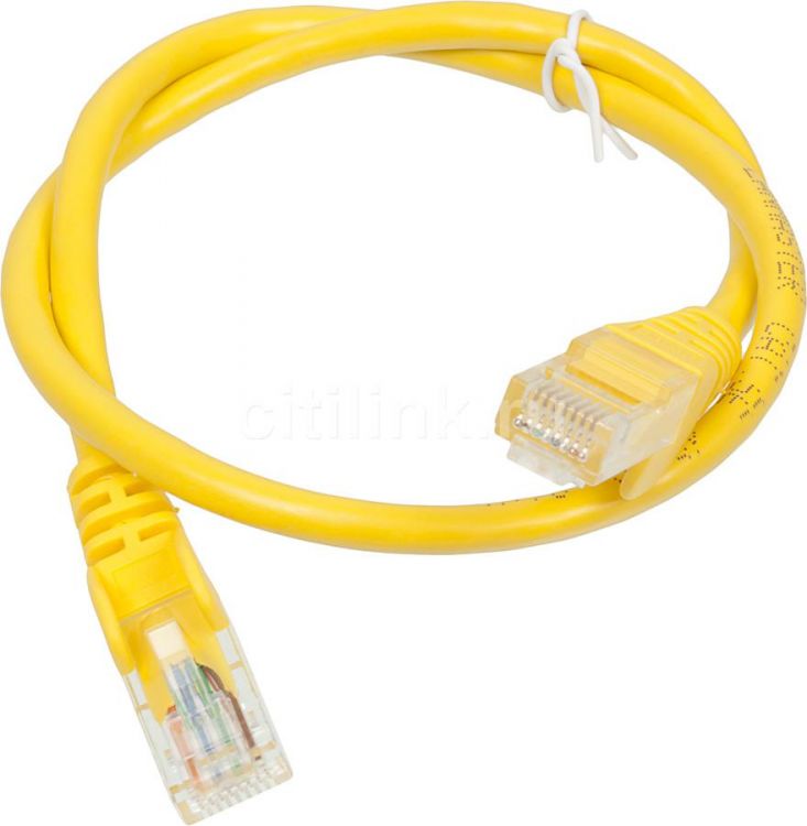 Патч-корд Lanmaster кат.5e 1.0м желтый (LAN-PC45/U5E-1.0-YL)
