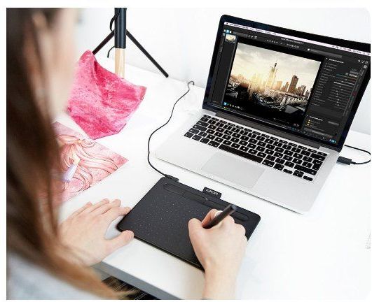 Графический планшет Wacom Intuos M USB черный (CTL-6100K-B)