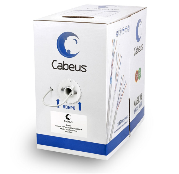 Кабель витая пара Cabeus FTP-4P-Cat.5e-SOLID-LSZH-GY серый