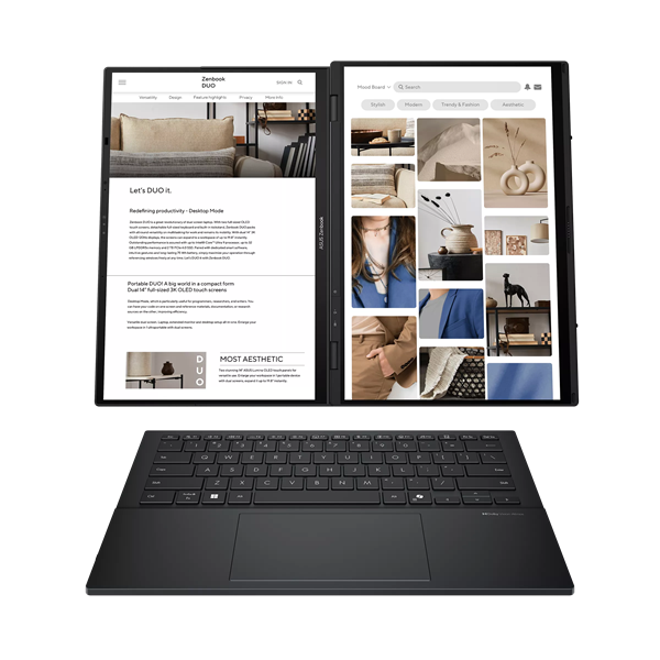 Ноутбук ASUS Zenbook Duo UX8406CA-QL345X Inkwell Gray (90NB14X1-M00M30)