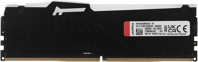 Оперативная память Kingston Fury Beast Black RGB 2x32GB DDR5 DIMM PC5-41600 (KF552C40BB2AK2-64)