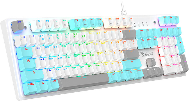 Клавиатура A4Tech Bloody S510R Icy White/blms Red