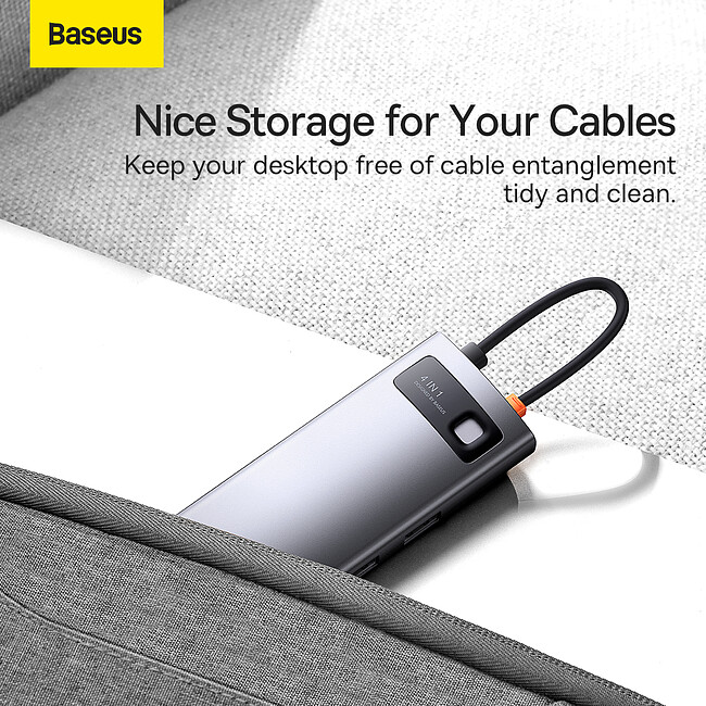 Док-станция Baseus Metal Gleam Series 4-in-1 (WKWG070113)
