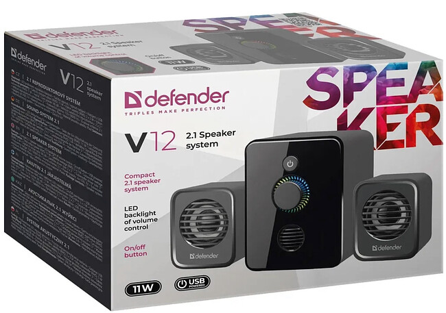 Акустика Defender V12 черный (65212)