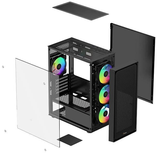 Корпус Ocypus Gamma C50 BK ARGB mATX без БП (Gamma-C50-BKG400XX-GL)