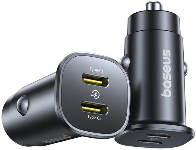 Автомобильное зарядное Baseus BS-C15C2 GoTrip DP1 Car Charger C+C 30W Cosmic Black (C00072300123-01)