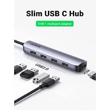 USB-хаб Ugreen CM417-20197 Space Gray (20197)