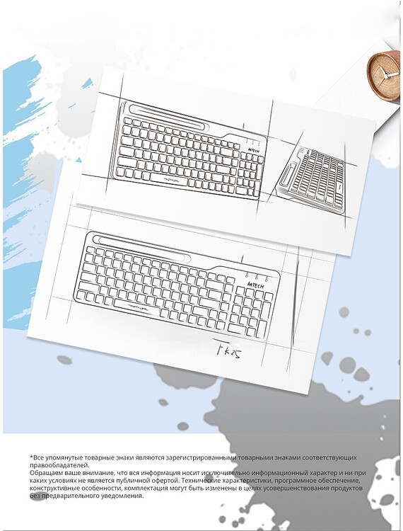 Клавиатура A4Tech Fstyler черный/серый (FK25)