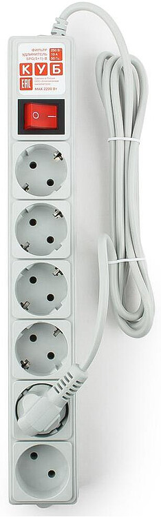 Сетевой фильтр Power Cube SPG(5+1)-B-6 1.9 м серый