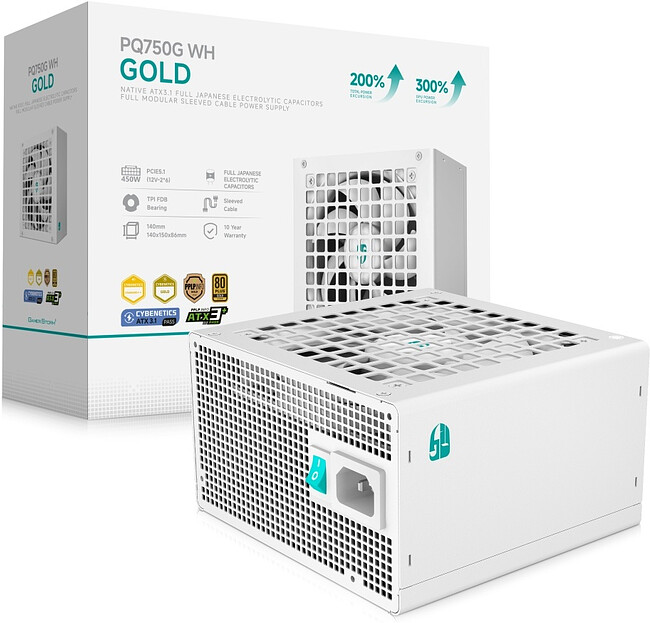 Блок питания DeepCool PQ750G WH ATX 750W (R-PQ750G-FD0W-WGEU-V1)