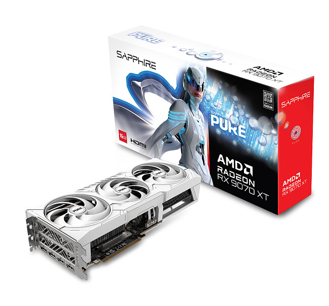 Видеокарта Sapphire RX 9070XT Pure OC 16GB GDDR6 (11348-02-20G)