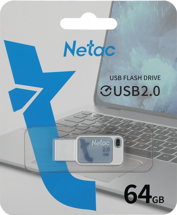 USB Flash-накопитель Netac UA31 64GB USB2.0 синий (NT03UA31N-064G-20BL)