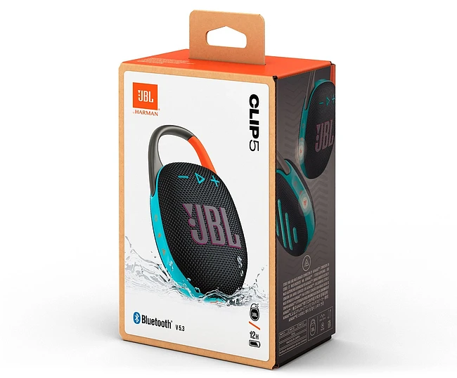 Портативная колонка JBL Clip 5 черный/оранжевый