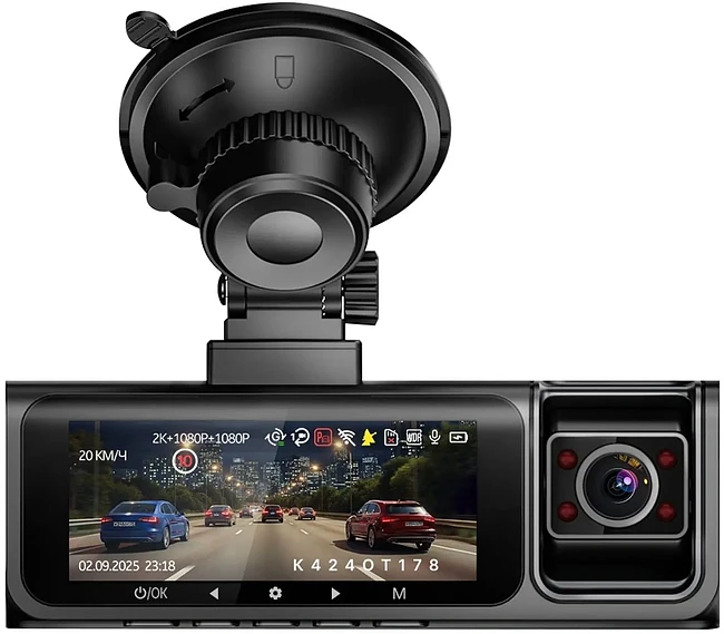 Автомобильный видеорегистратор TrendVision Phantom 3CH GPS черный