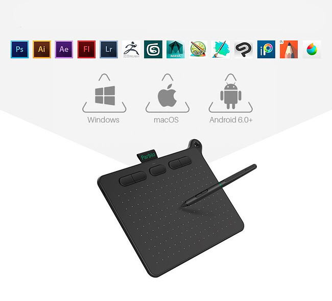 Графический планшет Parblo Ninos S Black