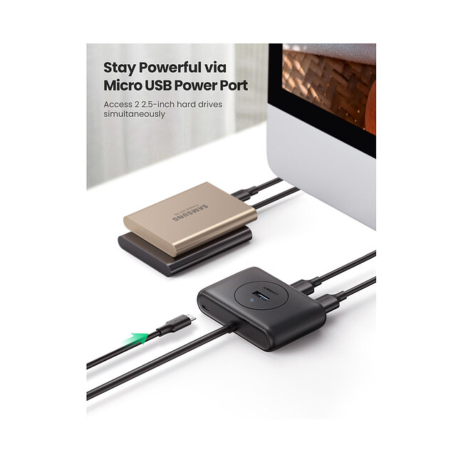 USB-хаб Ugreen CR113-20290 Black (20290)