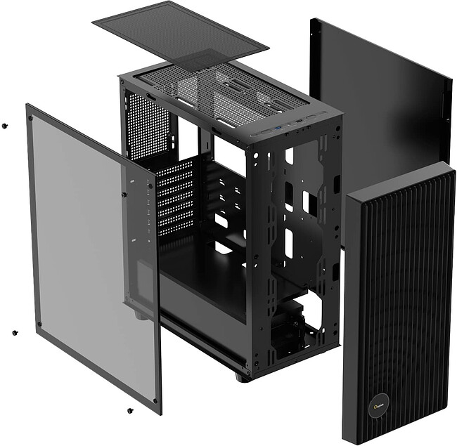 Корпус Ocypus Gamma C70 ARGB без БП Black (Gamma-C70-BKG400XX-GL)