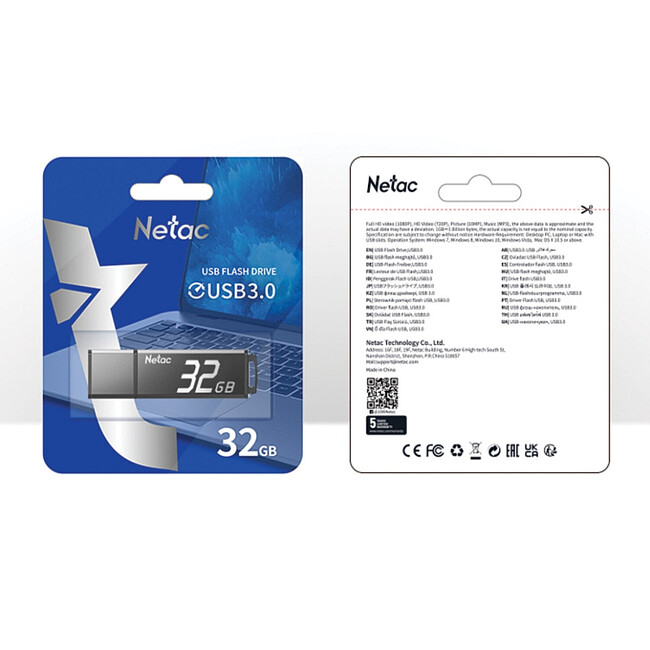 USB Flash-накопитель Netac U351 32GB Black (NT03U351N-032G-30BK)