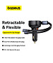 Автомобильное зарядное Baseus Enjoyment Pro U+Retractable C 60W Cluster Black (C00057802111-02)