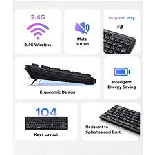 Клавиатура Ugreen Wireless Keyboard K331 Black (55654)