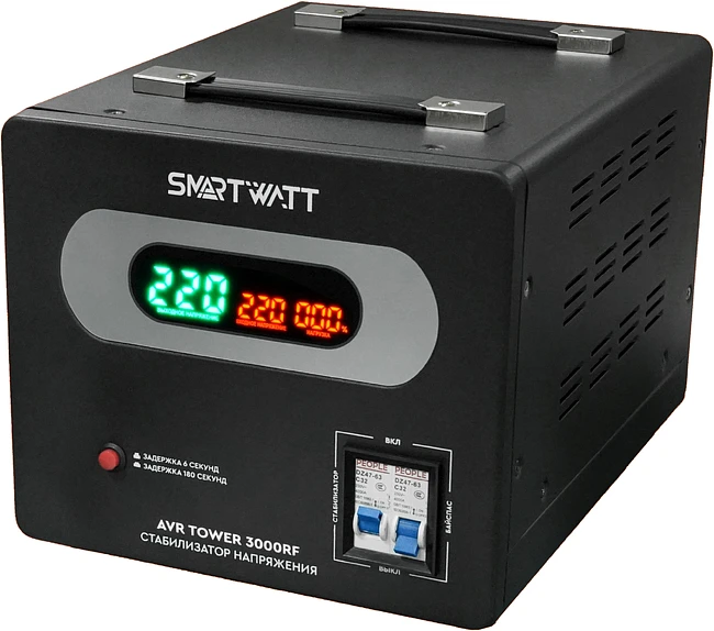 Стабилизатор напряжения Smartwatt AVR Tower 3000RF черный (4512020370007)