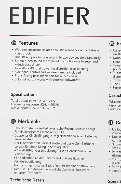 Акустика Edifier R1280Ts светлое дерево/черный