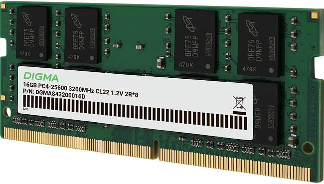 Оперативная память Digma DDR4 16Gb 3200MHz (DGMAS43200016D)