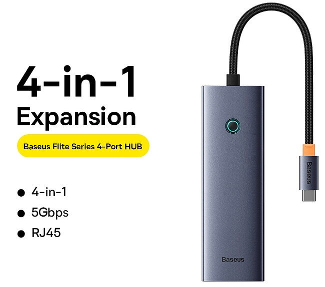 USB-хаб Baseus BS-OH109 Space Grey (B0005280A813-00)