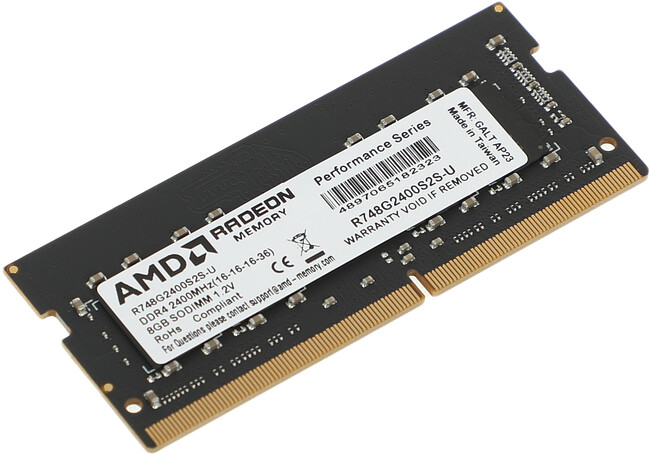 Оперативная память AMD Radeon R7 Performance 8GB DDR4 SO-DIMM PC4-19200 (R748G2400S2S-U)