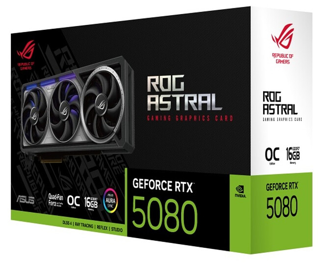 Видеокарта ASUS ROG Astral GeForce RTX 5080 OC 16GB GDDR7 (90YV0LV0-M0NA00)