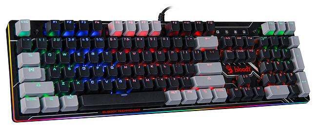 Клавиатура A4Tech Bloody B808N черный/серый