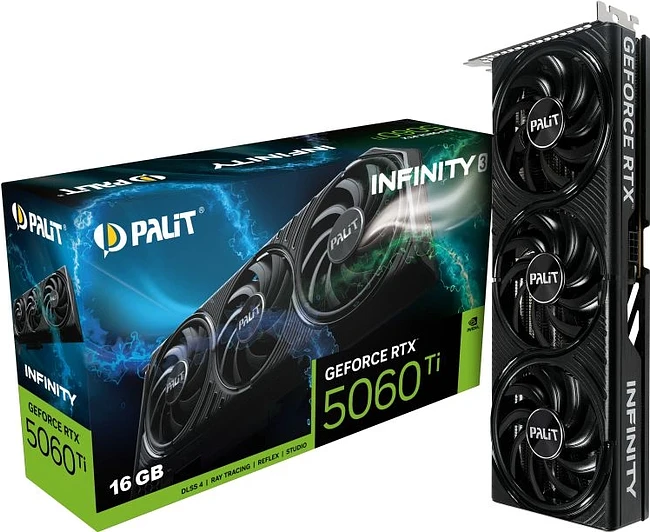 Видеокарта Palit GeForce RTX 5060 Ti Infinity 3 16GB GDDR7 (NE7506T019T1-GB2061S)