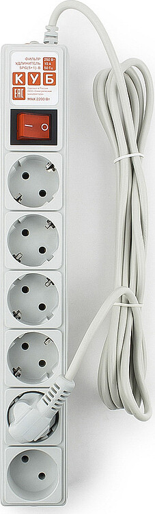 Сетевой фильтр Power Cube SPG(5+1)-B-10 3 м серый Сетевой фильтр Power Cube SPG(5+1)-B-10 3 м серый