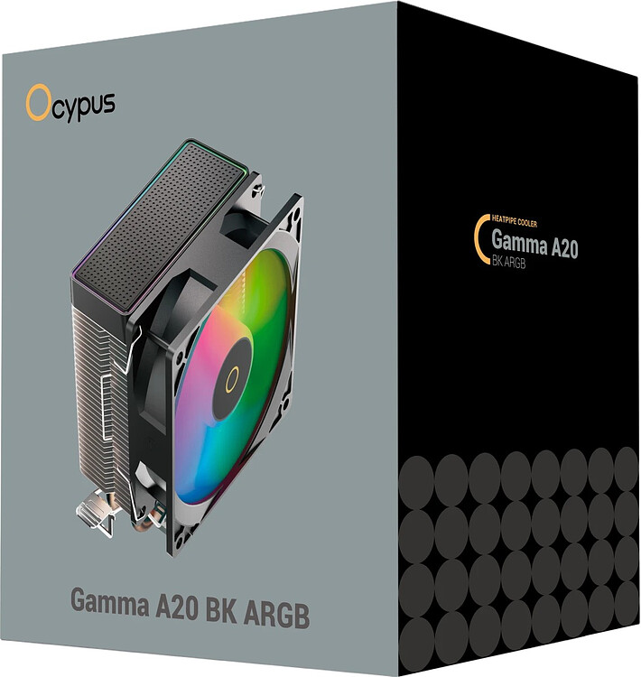 Кулер для процессора Ocypus Gamma A20 BK ARGB черный (Gamma-A20-BK1AAWN00F-GL)